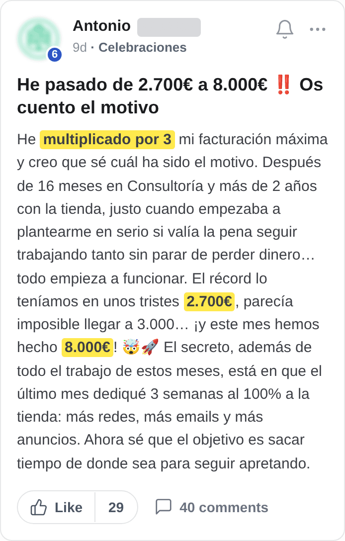He pasado de 2.700€ a 8.000€